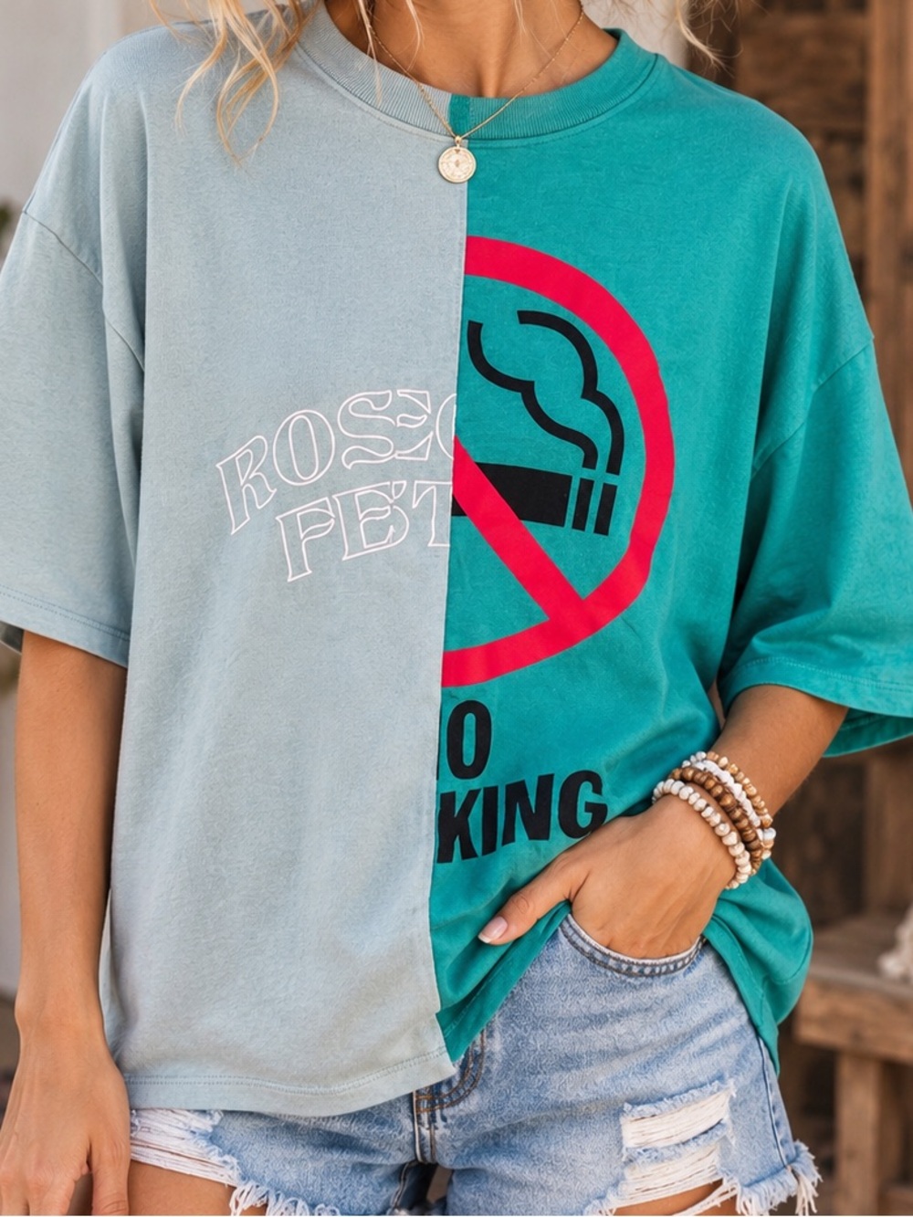 True Religion Rosecrans Festival Half-Split "No Smoking" Music Tour Tee